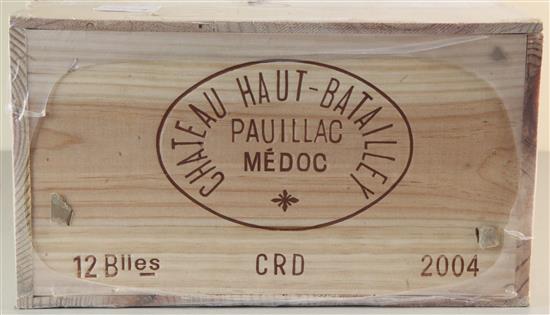 A case of twelve bottles of Chateau Haut Batailley, Pauillac, Medoc, 2004.